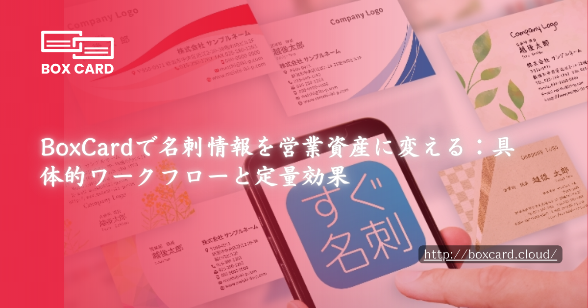BoxCardで名刺情報を営業資産に変える：具体的ワークフローと定量効果