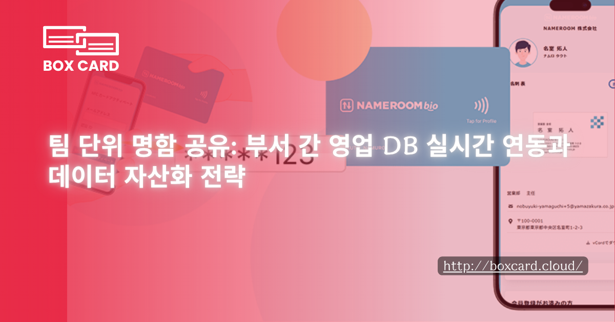 팀 단위 명함 공유: 부서 간 영업 DB 실시간 연동과 데이터 자산화 전략